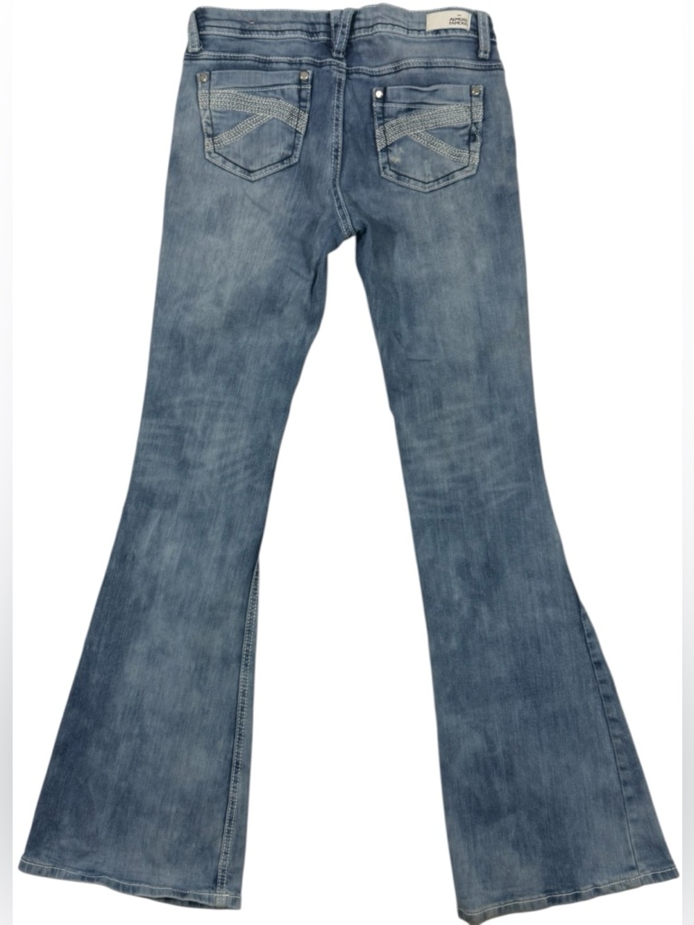 Almost Famous Low Rise Flare Jeans Sz3 Y2K Distressed Bell Bottom - Picture 2 of 10